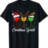 Christmas Spirits Glasses Of Wine Xmas Drinking Men Women T-Shirt
