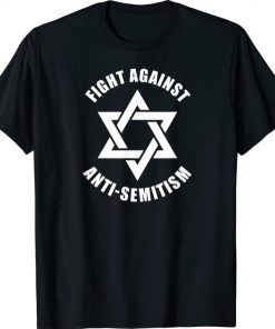 Fight Against Anti-Semitism Black and White Star of David Tee Shirts