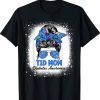 Bleached Messy Bun T1D Mom Type 1 Diabetes Awareness Ribbon T-Shirt