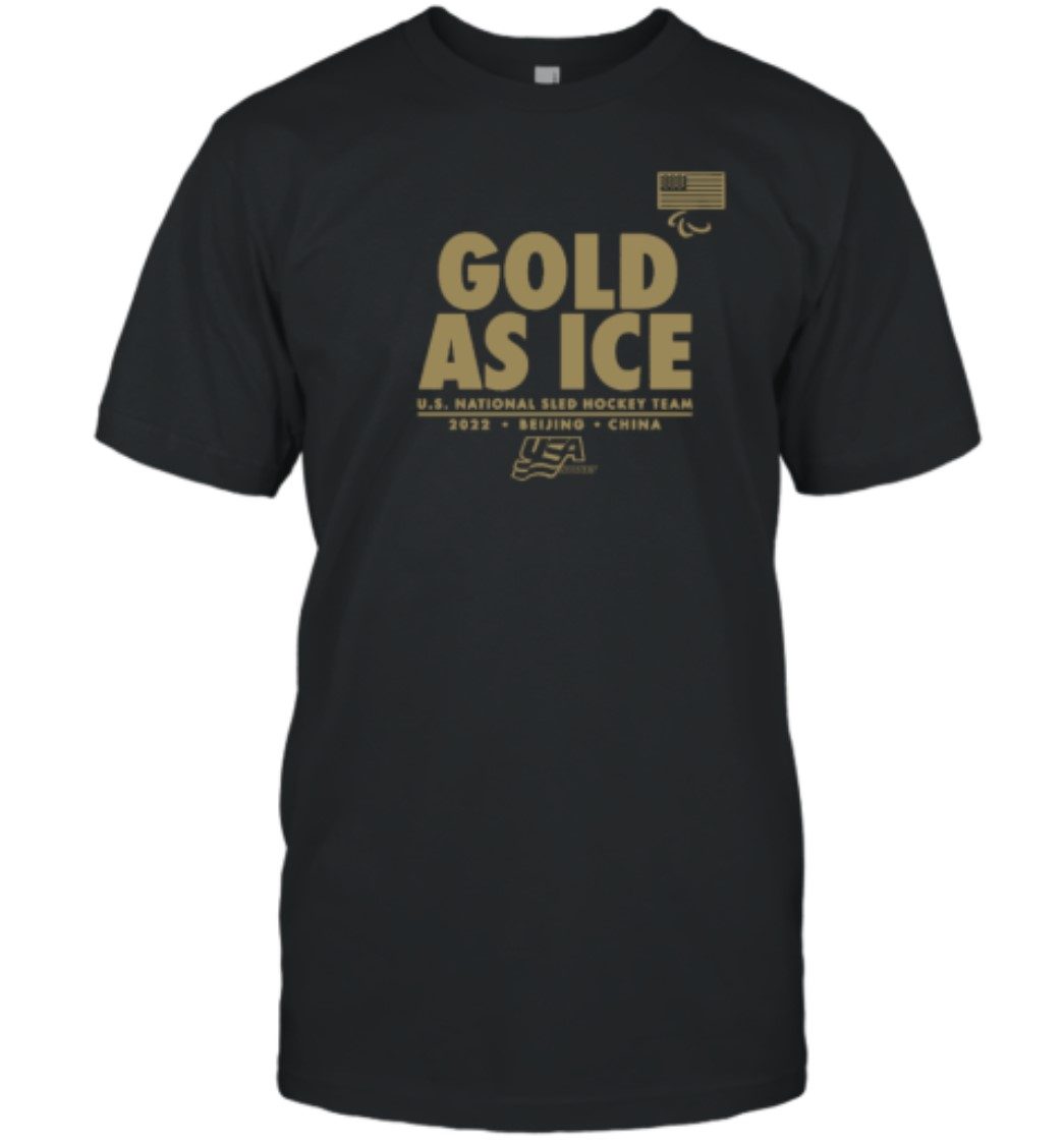 US National Sled Hockey Team Gold As Ice Vintage TShirt