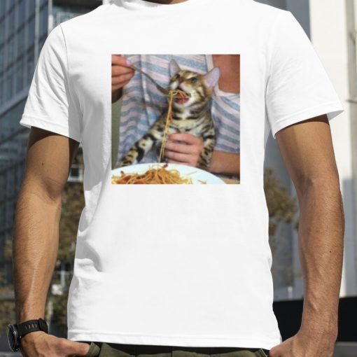 Spaghetti Cat Meme Cat Eating Spaghetti Funny TShirt