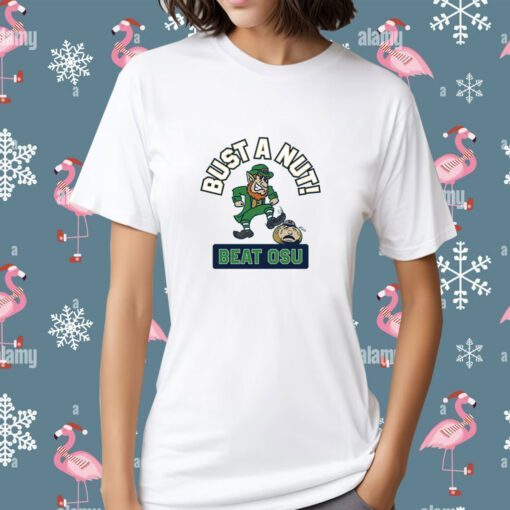 Bust a Nut! Beat OSU Notre Dame College Tee Shirt