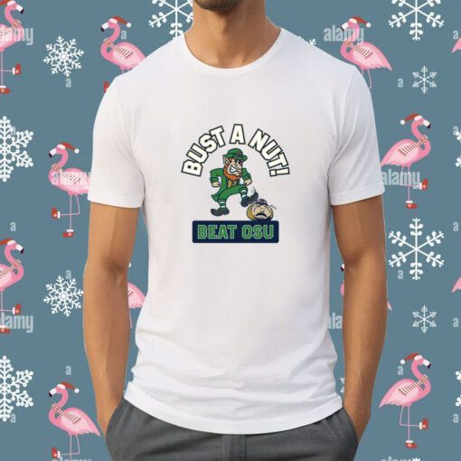 Bust a Nut! Beat OSU Notre Dame College Tee Shirt