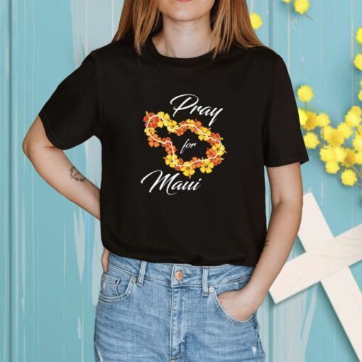 Strong Pray Maui Flower Map TShirt