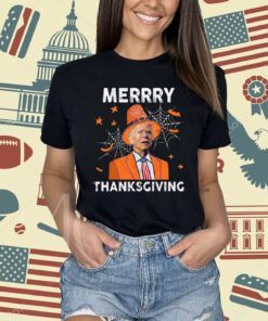 Funny Joe Biden Confused Merry Thanksgiving For Halloween Long Sleeve T-Shirt