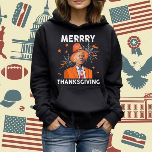 Funny Joe Biden Confused Merry Thanksgiving For Halloween Long Sleeve T-Shirt