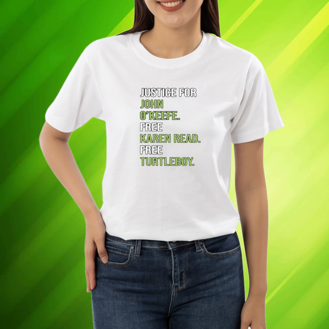 Justice For John O'keefe Free Karen Read Free Turtleboy T-Shirt