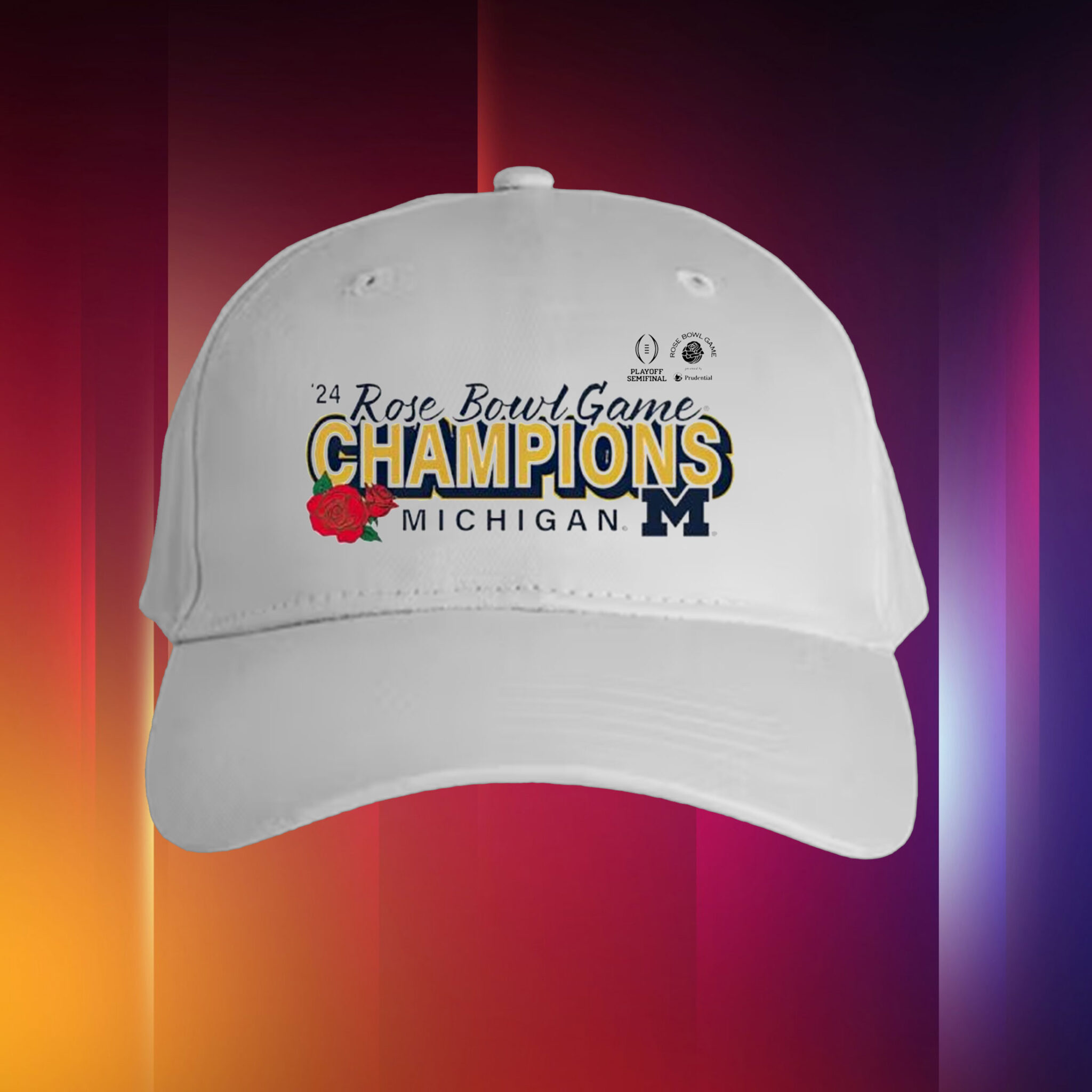 Michigan Rose Bowl Champions 2024 Cap Hat Breaktshirt