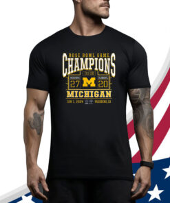 Rose Bowl Game Champions Michigan 27-20 Alabama Jan 1 2024 Pasadena Ca Hoodie Shirts