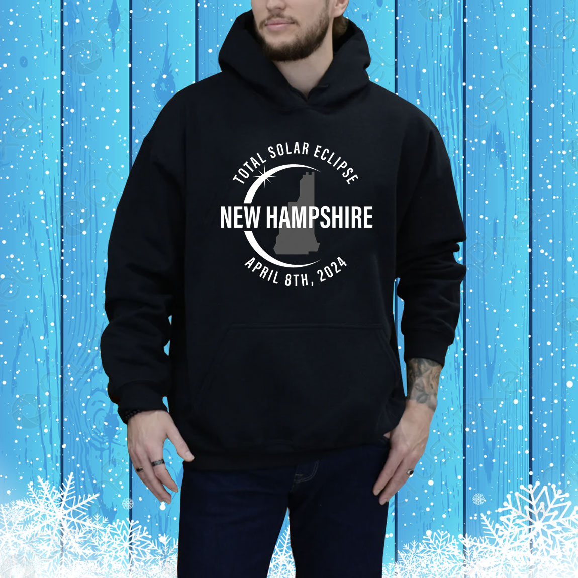 Total Solar Eclipse New Hampshire, April 8 2024 Usa Hoodie Shirt